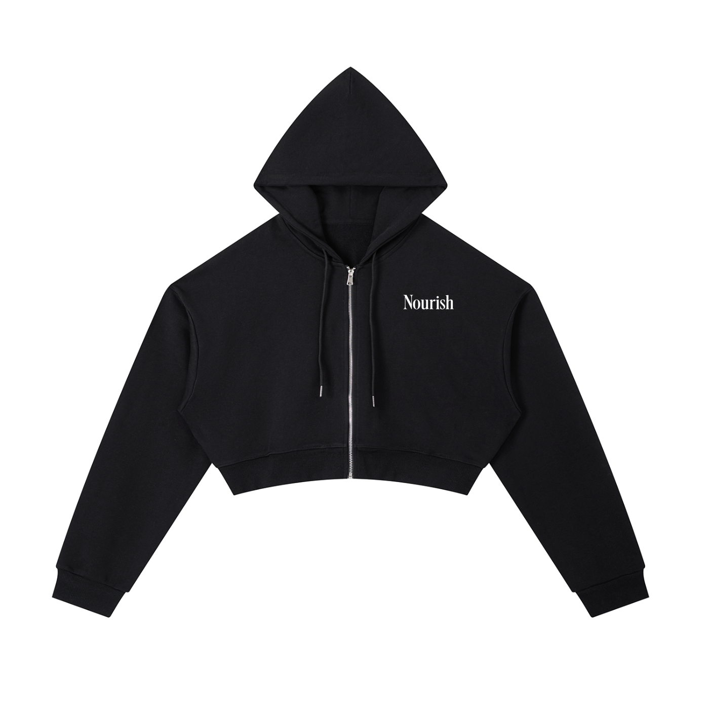 Essential Cropped Zip-Up Hoodie
