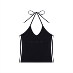 Women's Color Block Halter Crop Tank Top