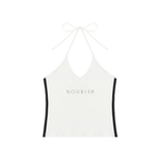 Women's Color Block Halter Crop Tank Top