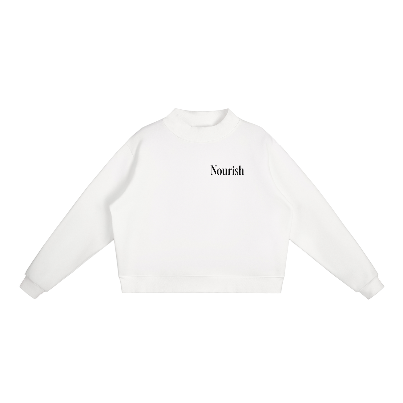 Essential Fleece Mock-Neck Crew Sweatshirt