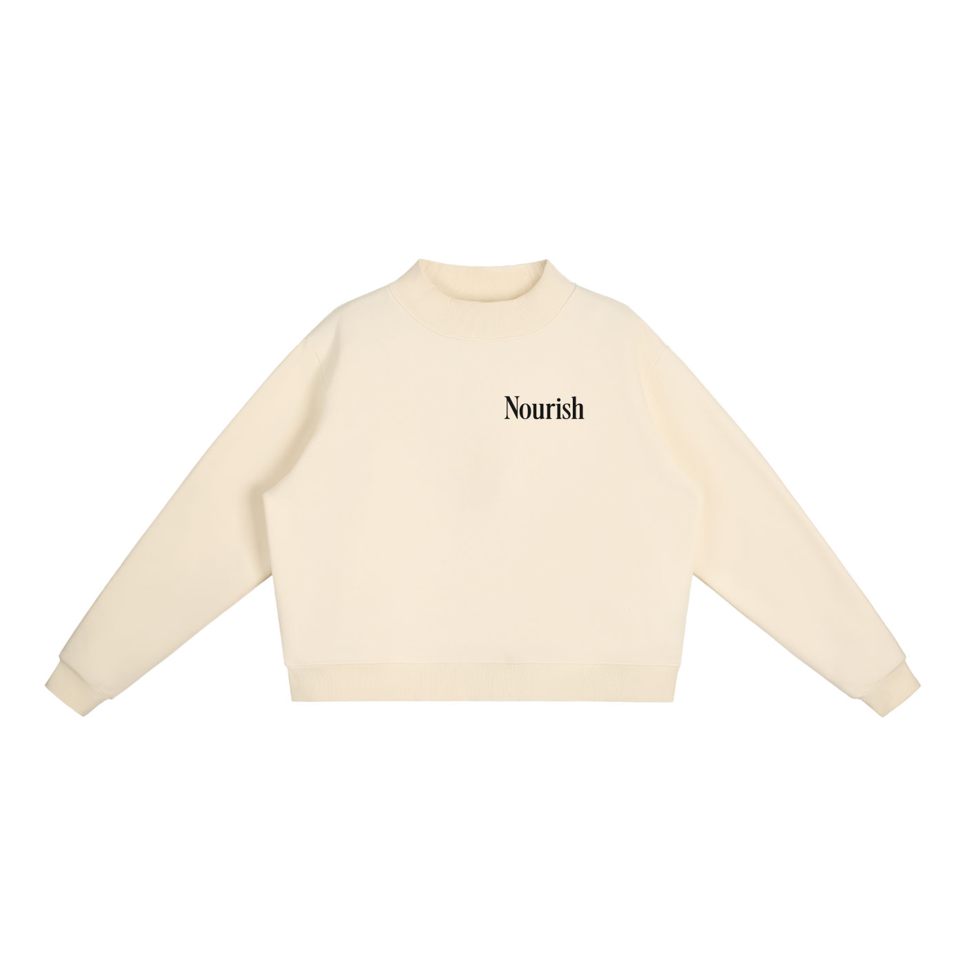 Essential Fleece Mock-Neck Crew Sweatshirt